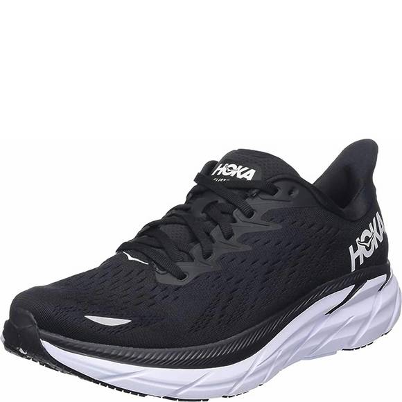 NEW HOKA men's clifton 8 running shoes in black white - Picture 2 of 9